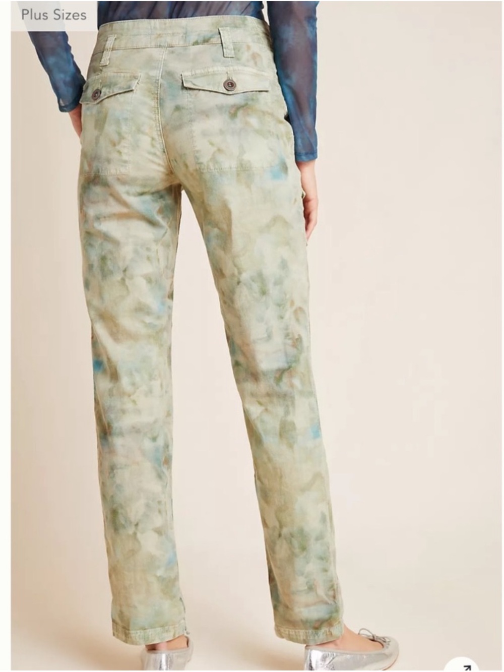 Anthropologie THE WANDERER Cargo Pants with Blue Tie-Dye Accents - Size 25 - Picture 10 of 11